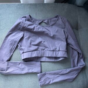 Lavender Long Sleeve Crop Top